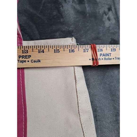 LL Bean Boat & Tote Pink Accents Canvas Tote Bag Monogram Carley - Picture 9 of 10